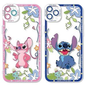 2 Pack Cute Cartoon Phone Case for iPhone 15 PRO MAX Case,Stitch & Angel